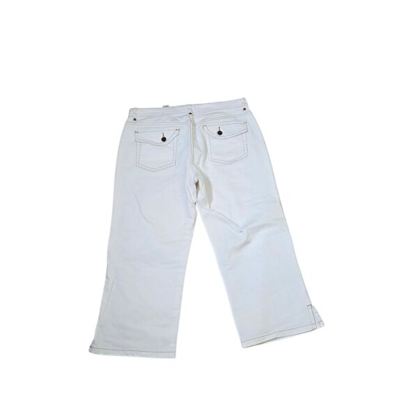 Vintage Y2K White Denim Cropped Jeans Womens Size 12 - Picture 3 of 8